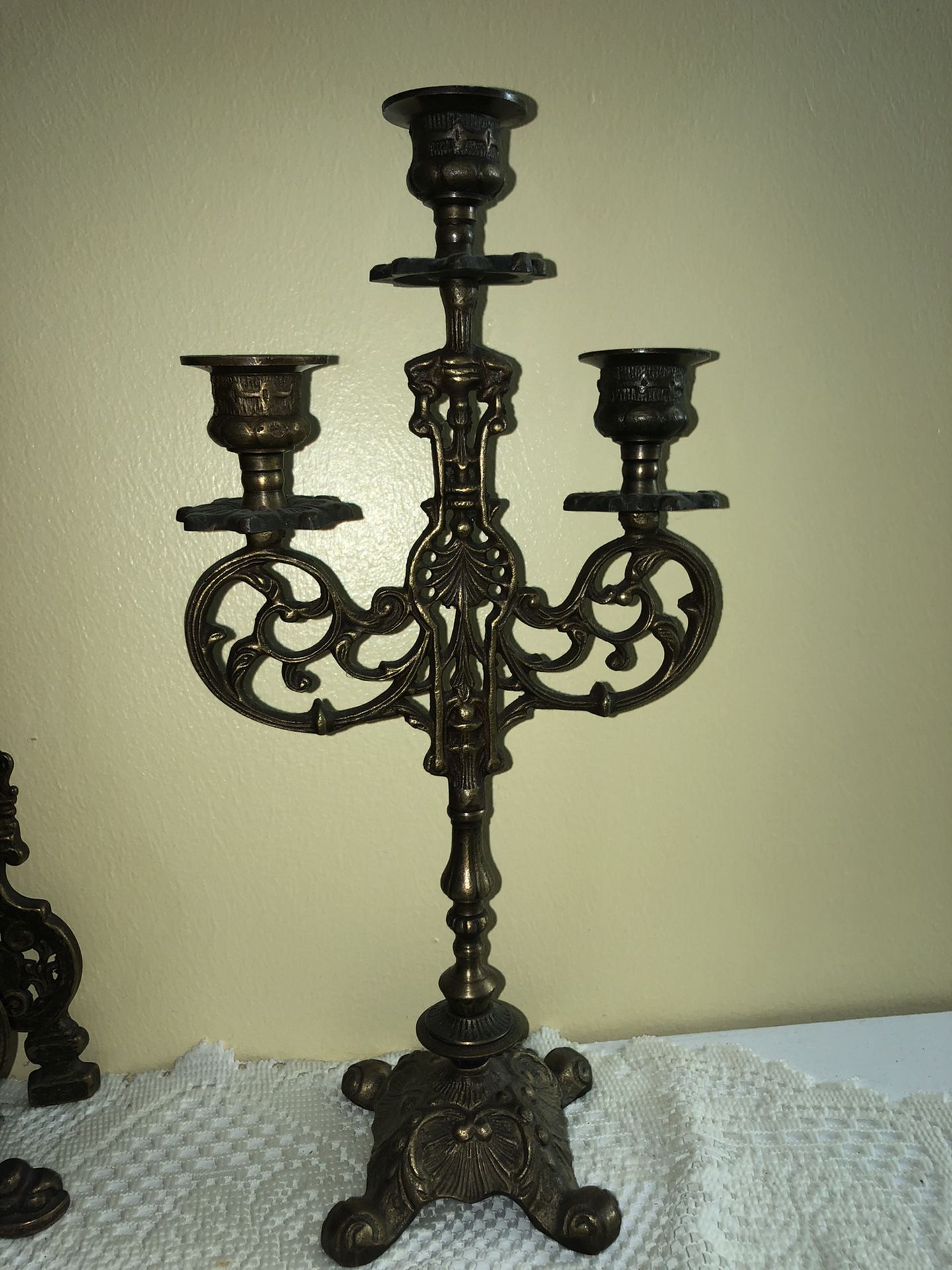 Antique Mantle Clock w/ Candelabra