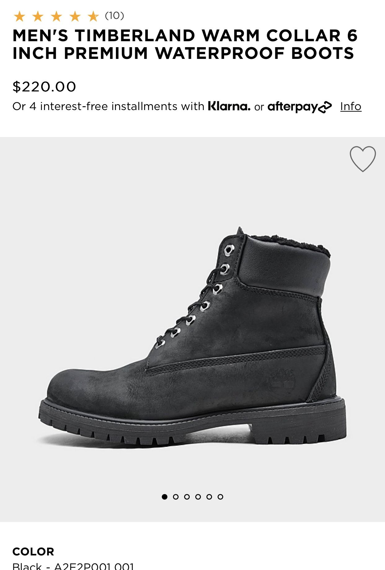 Men's Timberland Warm Collar 6 Inch Premium Waterproof Boots