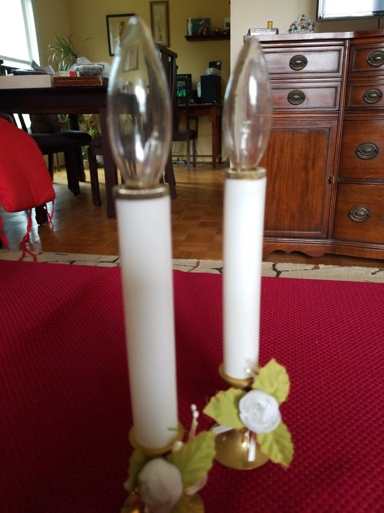 Rare Antique Candelabra Battery Powered