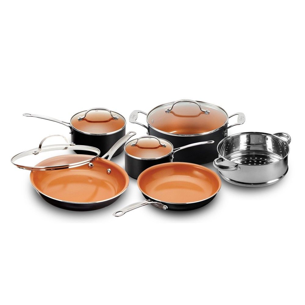 20 Piece All in One Kitchen Cookware + Bakeware Set with Nonstick Durable Ceramic Copper Coating