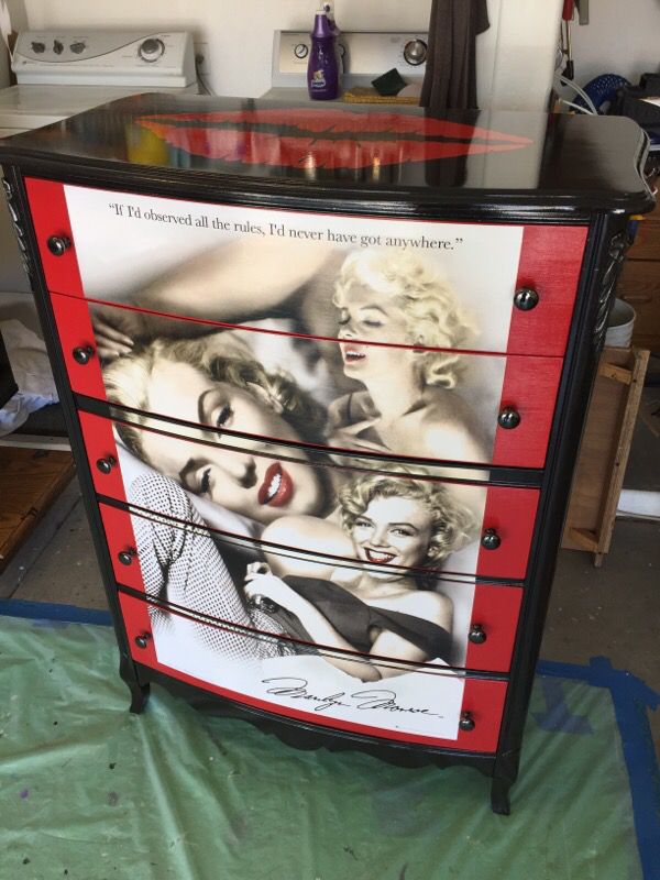 Marilyn Monroe Dresser For In, Marilyn Monroe Decoupage Dresser