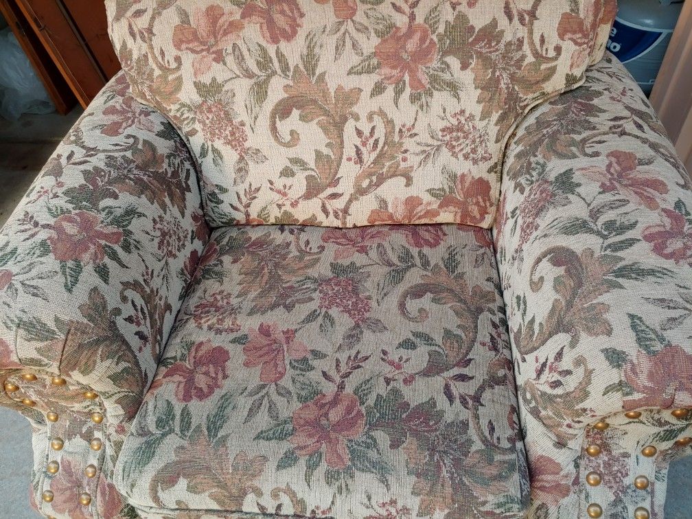 Nice comfortable chair and ottoman