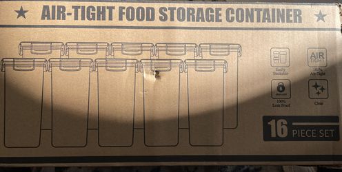 16 Piece Set Of Air Tight Storage Containers (1.8 Quart/2L) Thumbnail