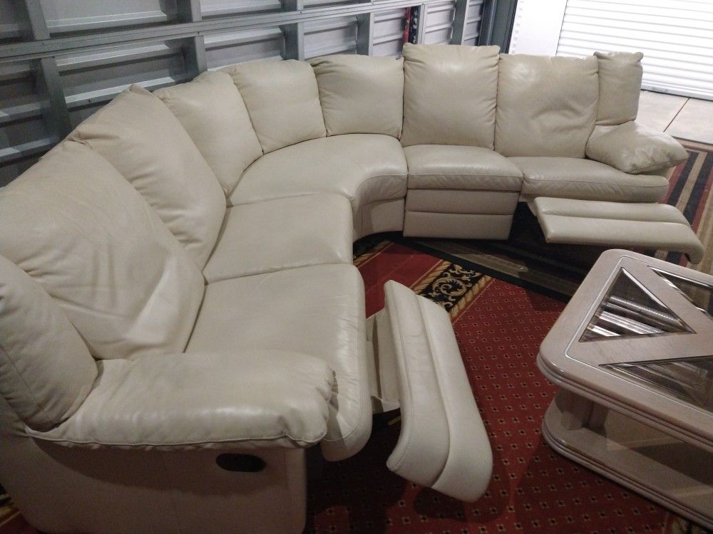 SOFA GENUINE 100% REAL LEATHER RECLINER MANUAL.. DELIVERY SERVICE AVAILABLE 🚚