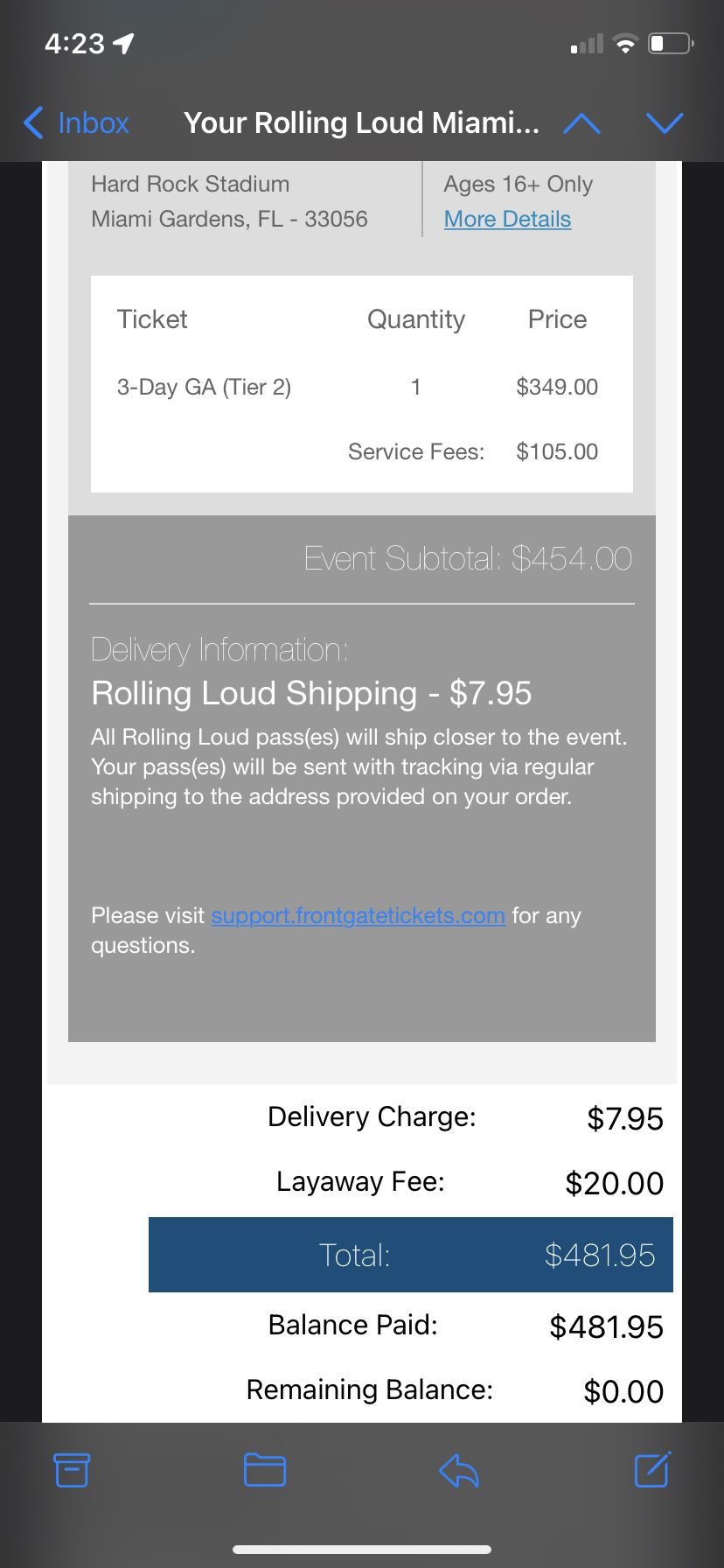 UPDATED Rolling Loud Miami 3 Day Ticket 2022