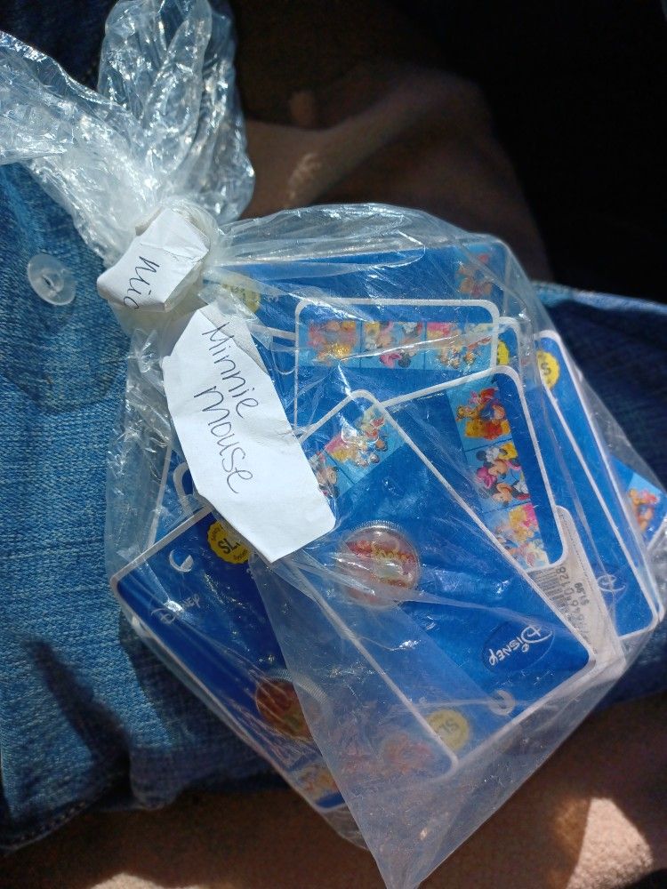 Disney Collectables, Mini Mouse, Mickey, Tinkerbell, And Car, take the Lot today for $30