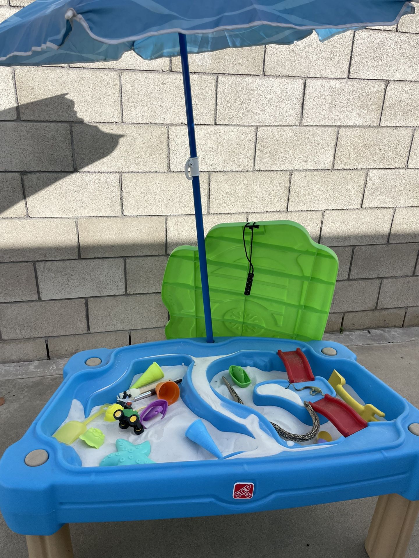 Sand Table With Toys And Umbrella