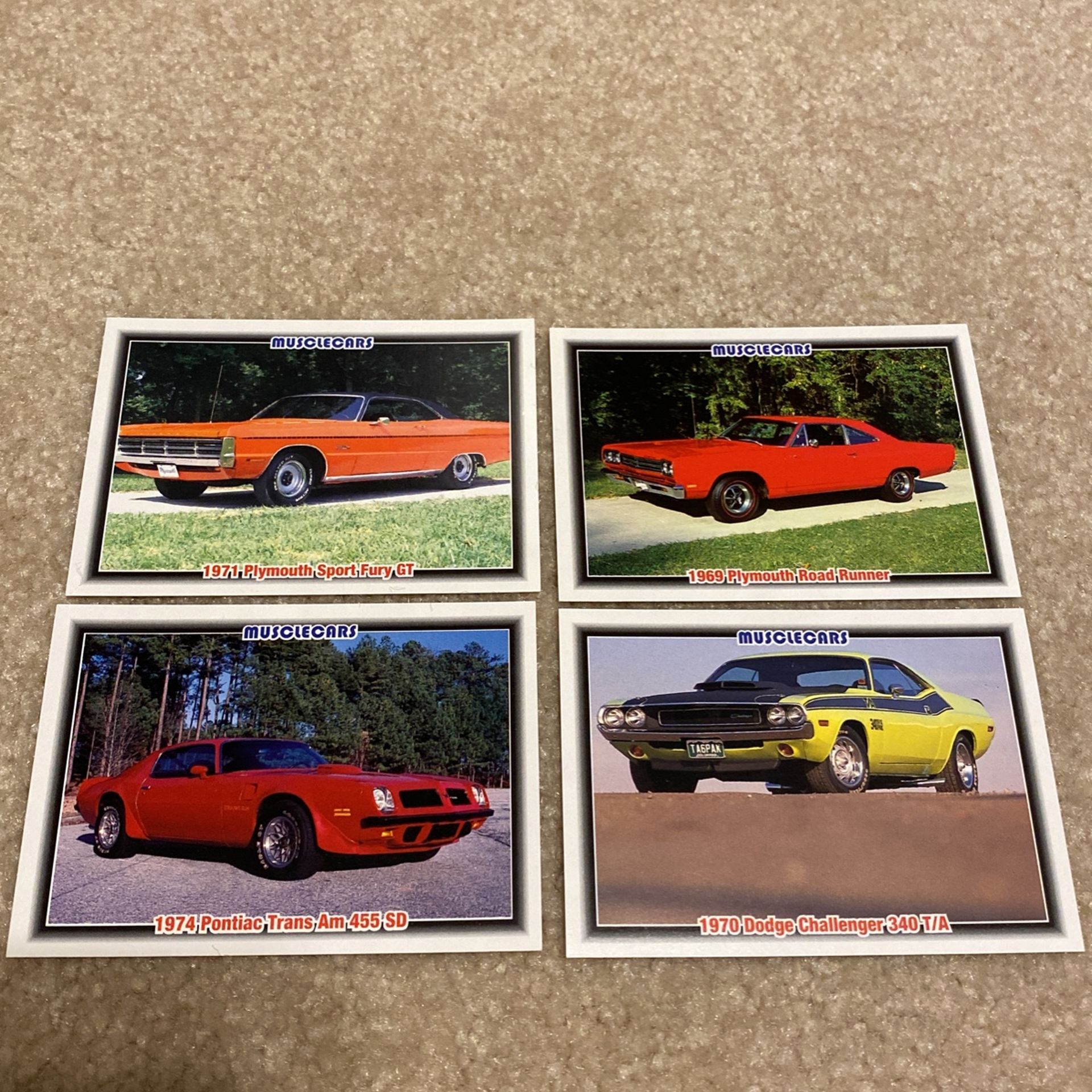 Rare (18) 1960s & 1970s Muscle Car Cards- Mustang, Camaro, Etc- See Photos