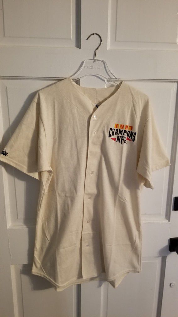 Vintage Majestic Denver Broncos Baseball Shirt Jersey Champions