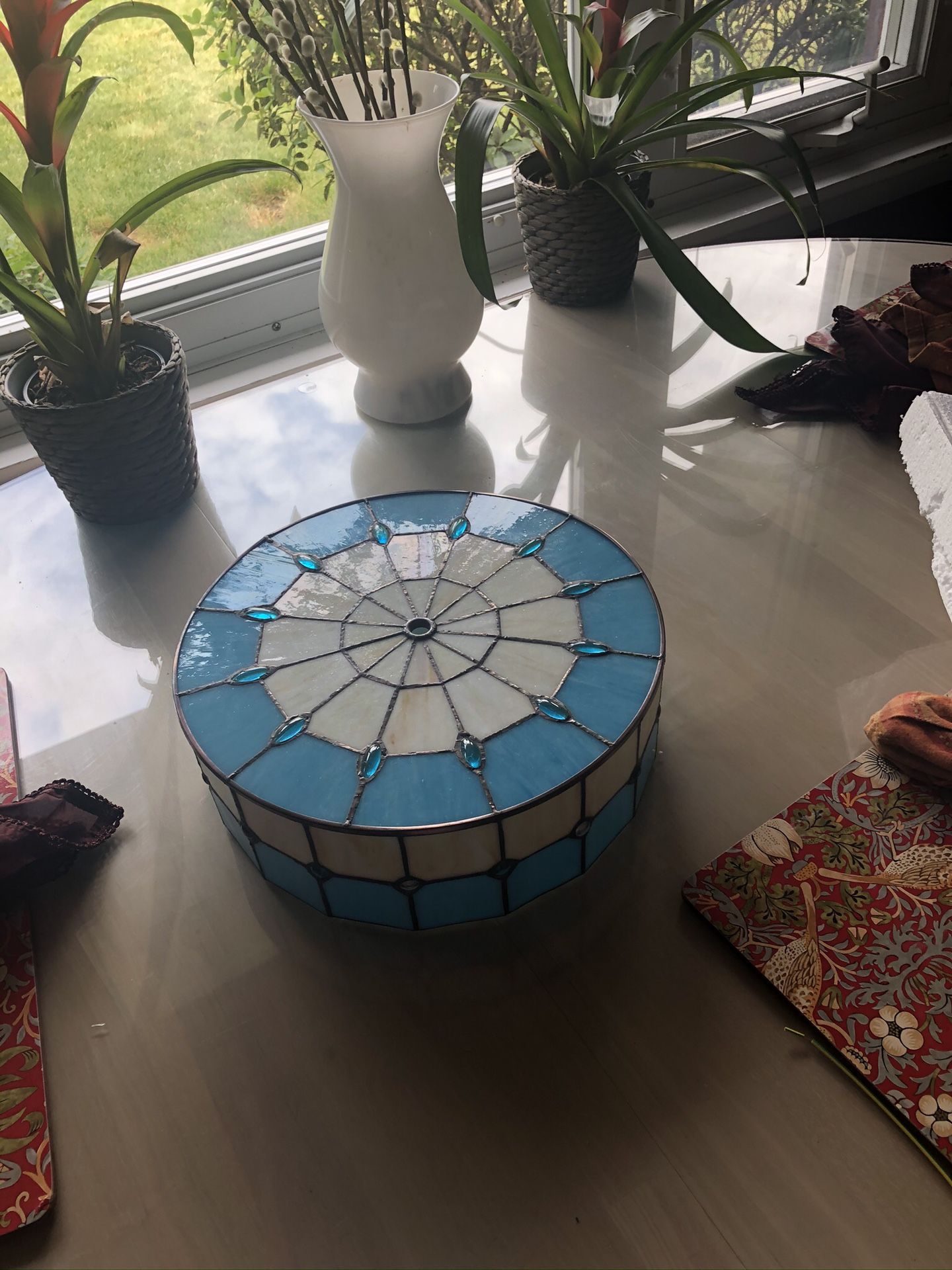 Flush Mount Stained Glass Light