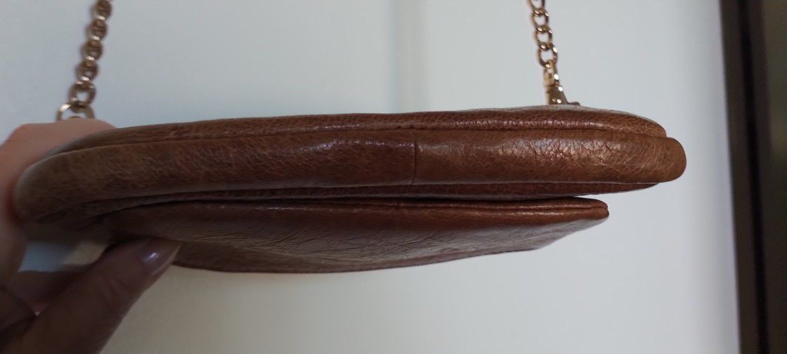 Rebecca Minkoff Brown Leather Crossbody/Waist Purse - Gold Chain Strap