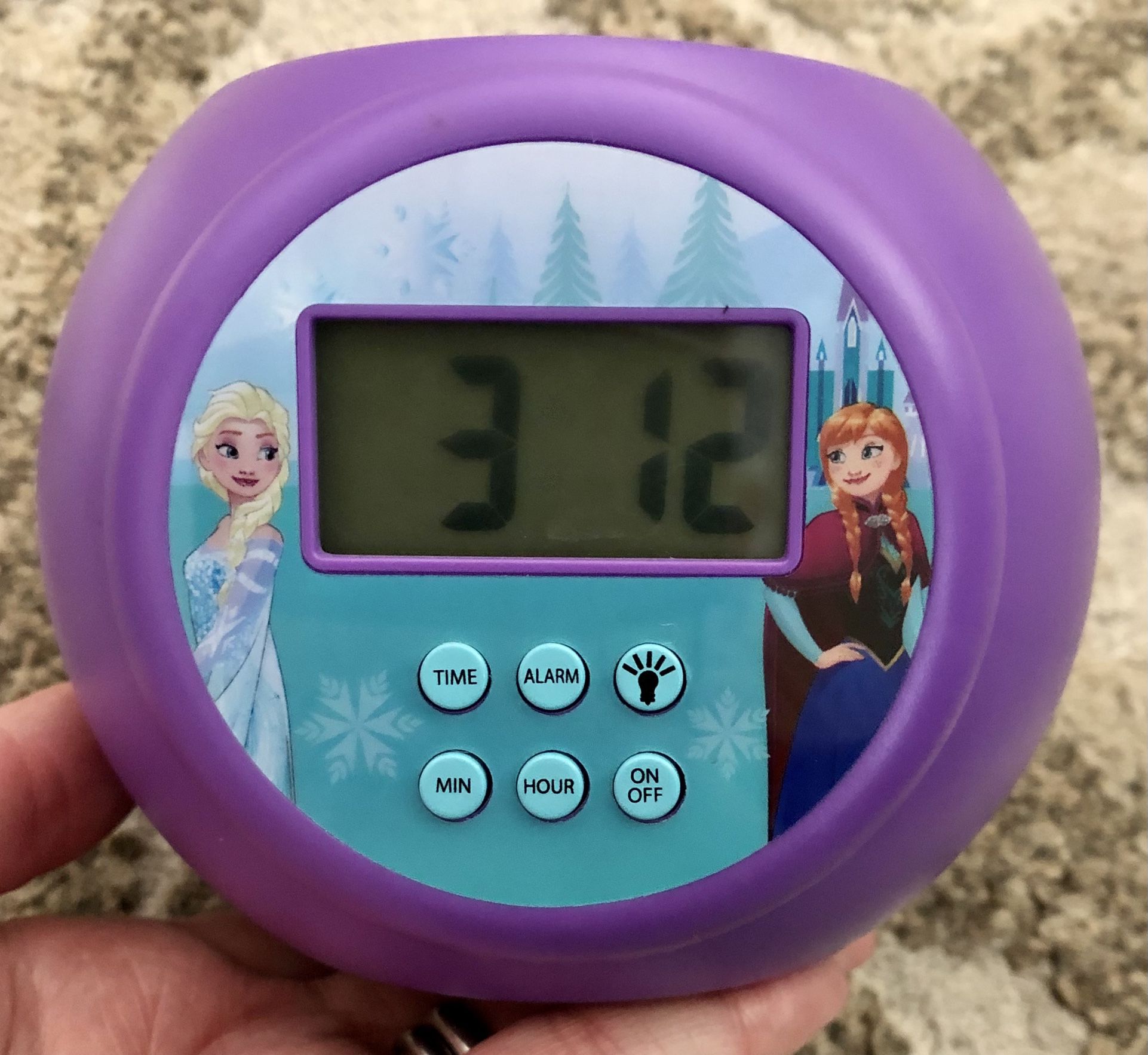 Frozen Elsa Anna Snowflake Alarm Clock Kids