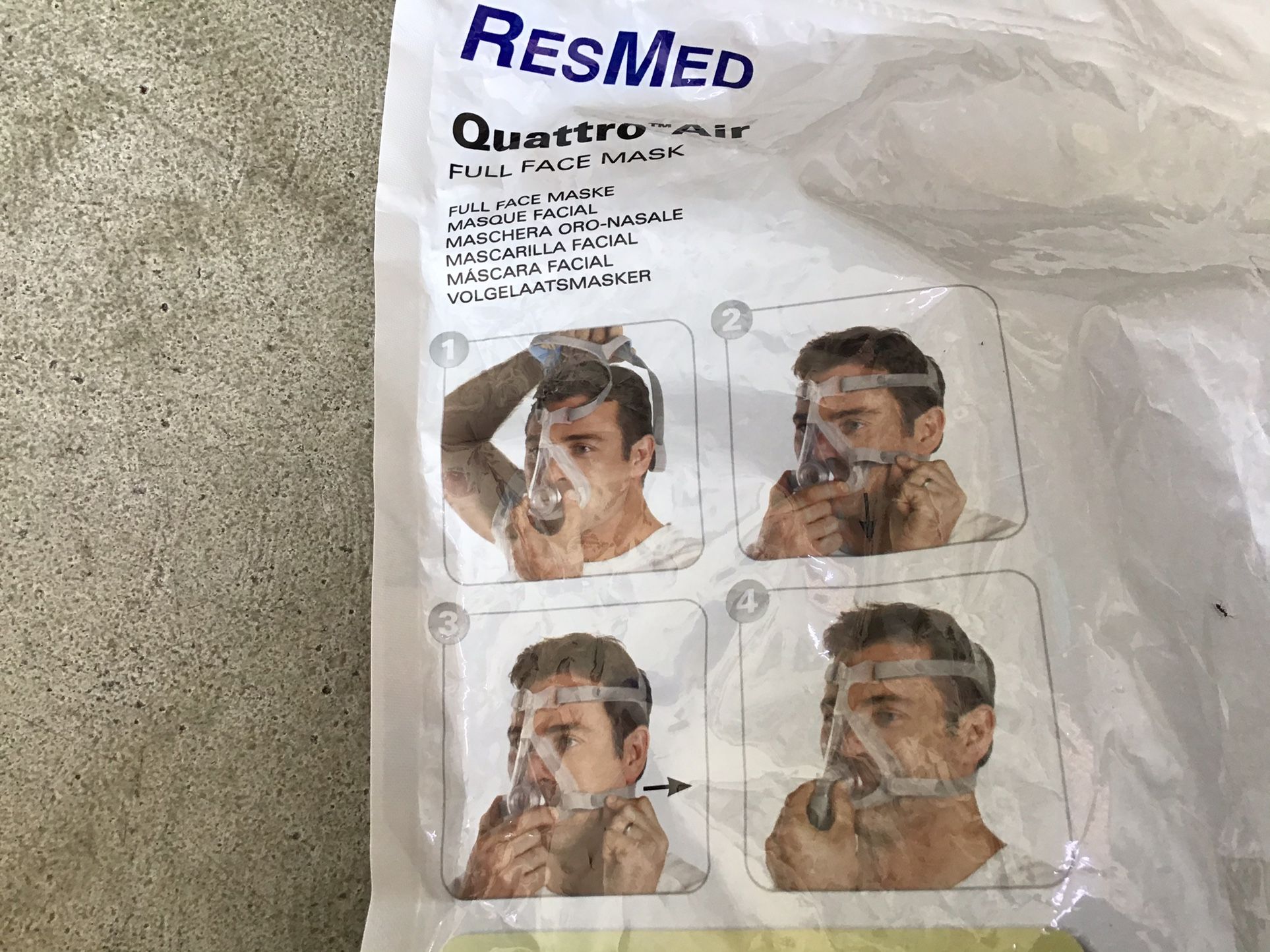 New RES MED QUATTRO AIR Full Face Mask, MEDIUM, 62702