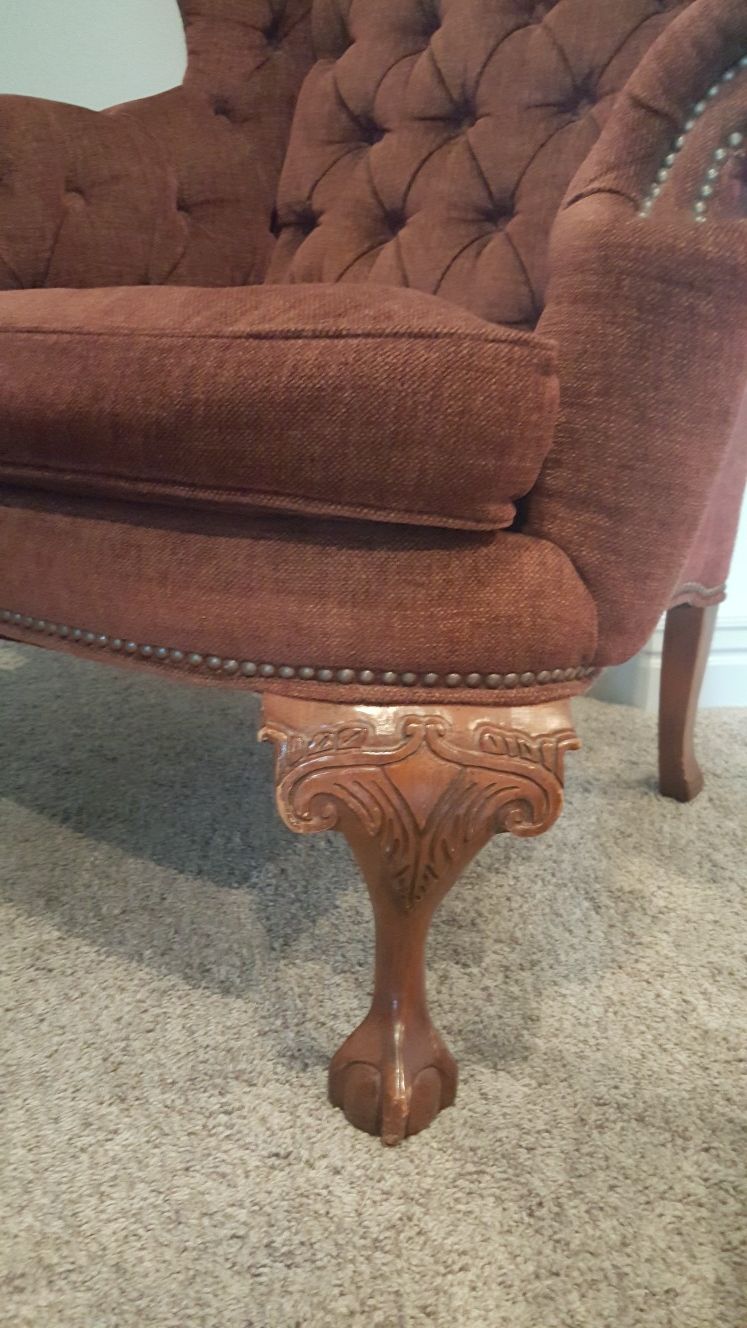Beautiful burgundy wingback chair
