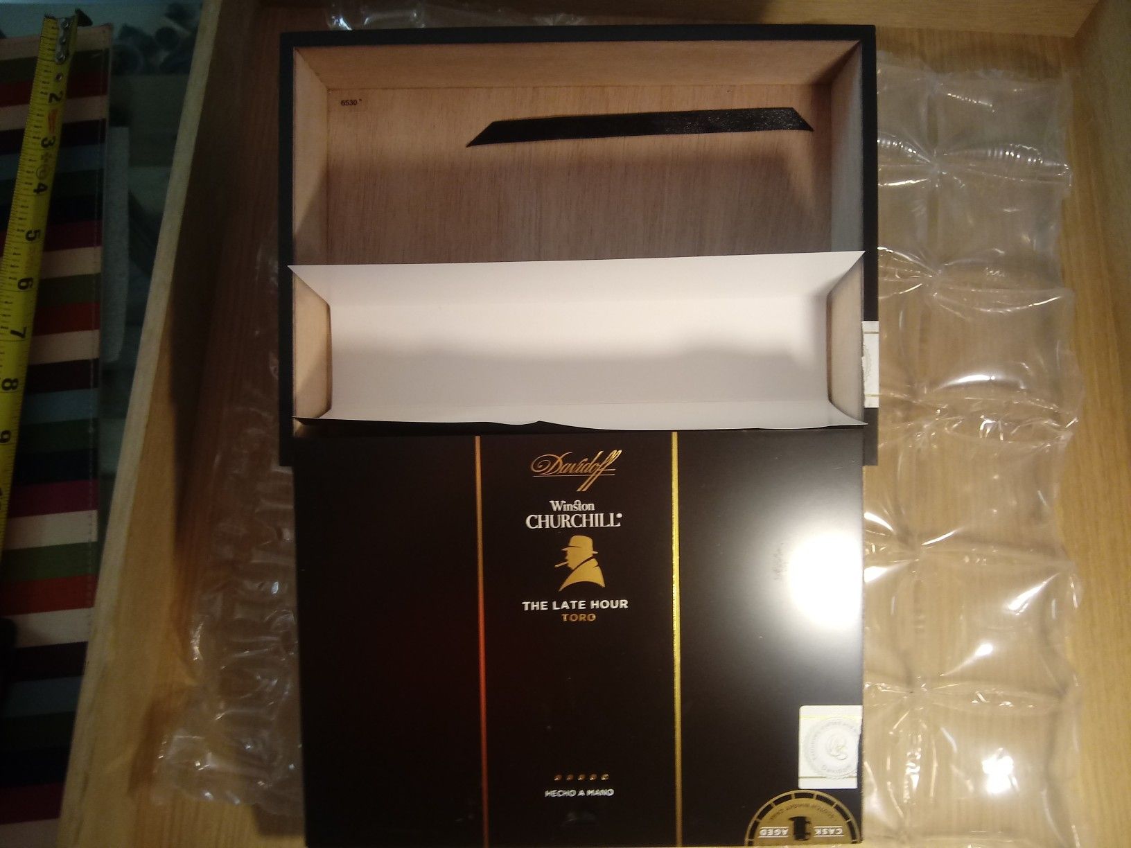 Black cigar box / slide / lid / like new ----////// container //// storage ---- box - boxes