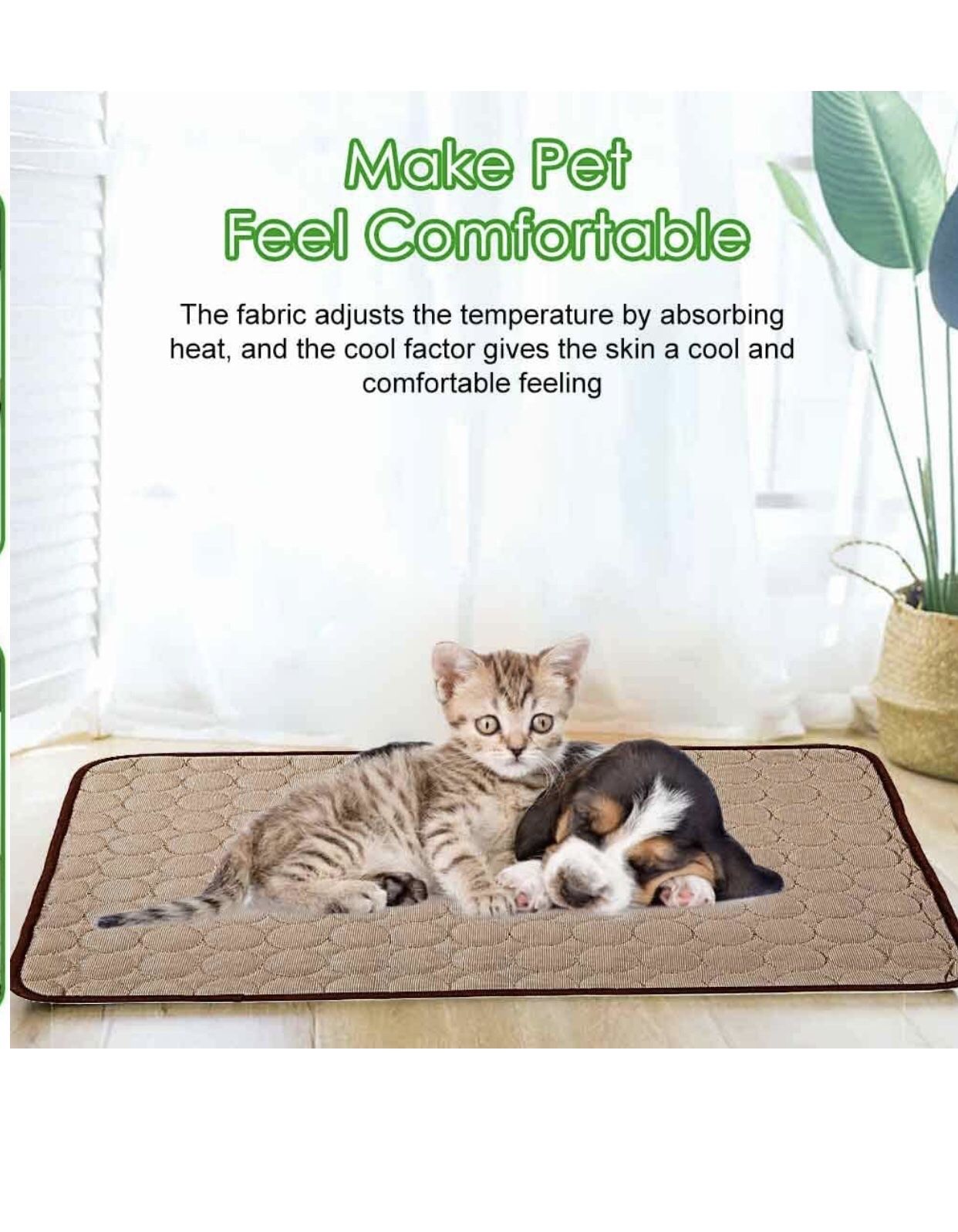 Jaaytct Cooling Mat for Dogs Cats Ice Silk Pet Self Cooling Pad Blanket for Pet Beds/Kennels/Couches /Car Seats/Floors