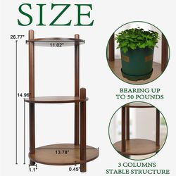 Bamboo Plant Stand Indoor Outdoor Plant Stands, 3 Tier Plant Shelf Tall Corner Plant Stand Plant Table for Living Room, Patio, Balcony, Garden Thumbnail
