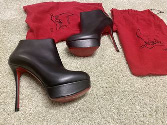 Christian louboutin Bianca Black leather platform Heels booties - size 38 - brand new never worn- with dustbags Thumbnail