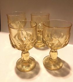 Set Of 6 Vintage Glass Goblets  Thumbnail