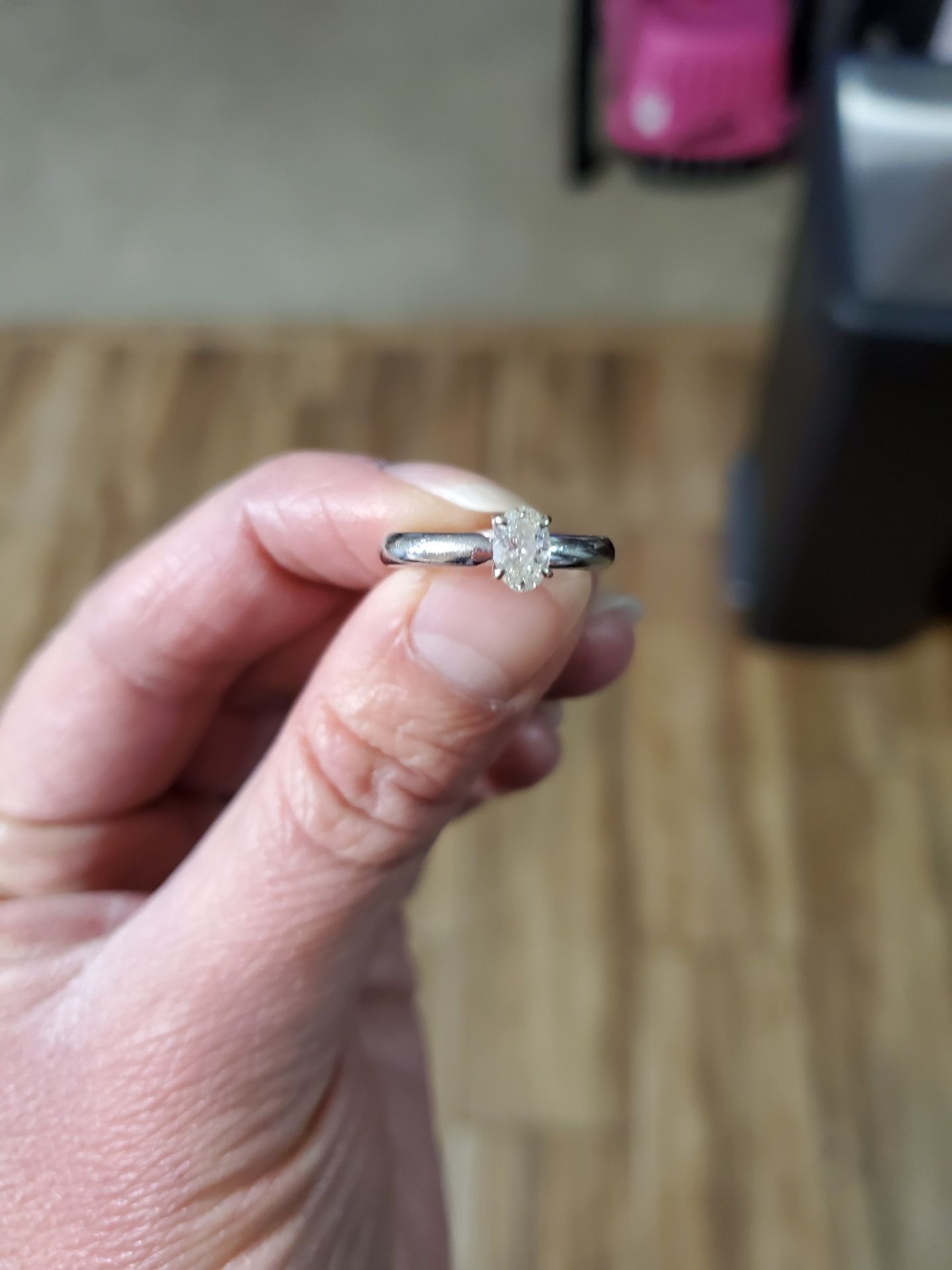 Engagement ring and wedding band