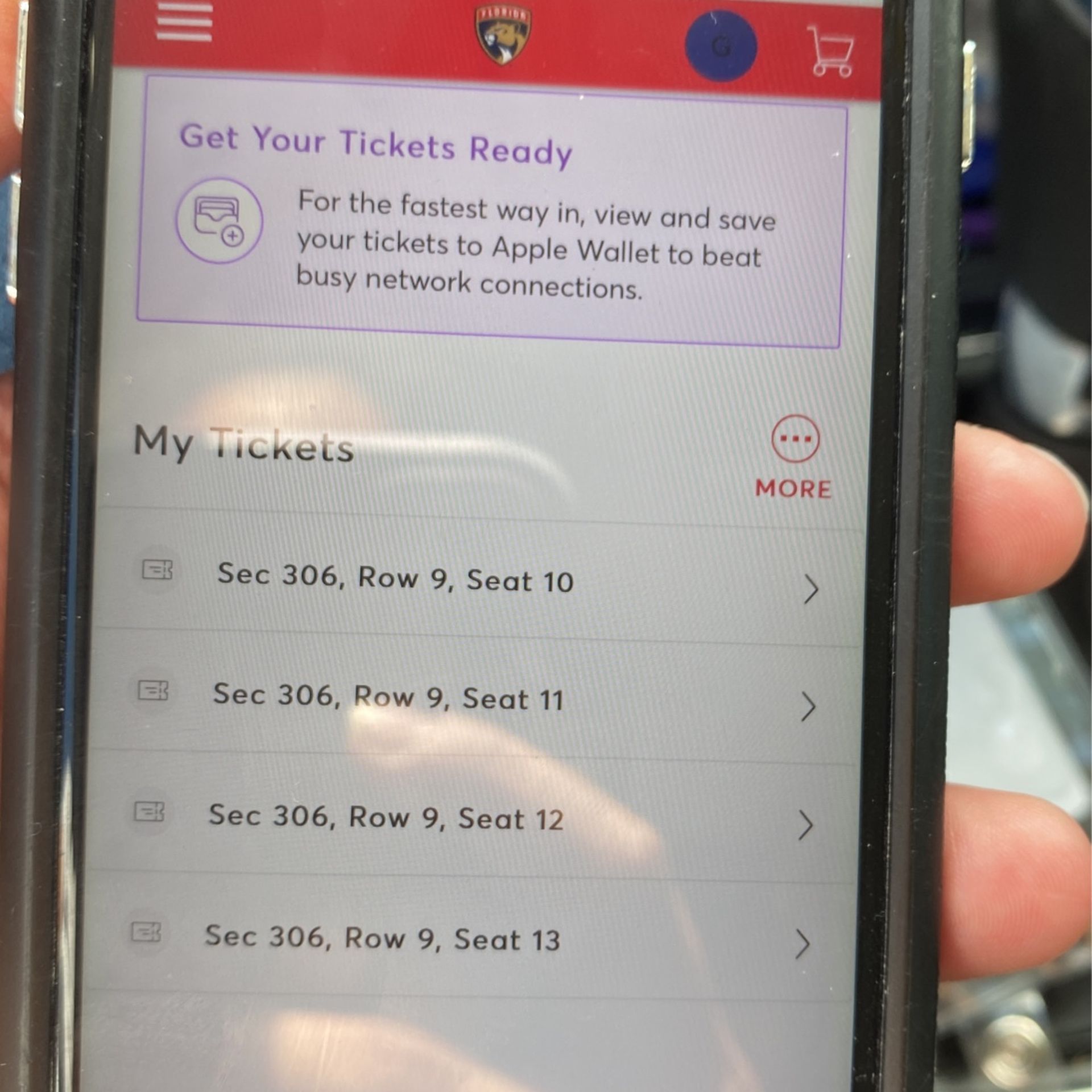 4 Tickets For Florida Panthers Vs NY Islanders $12 Each