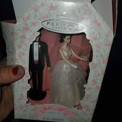 Ken And Barbie Hallmark Wedding Ornament  Thumbnail