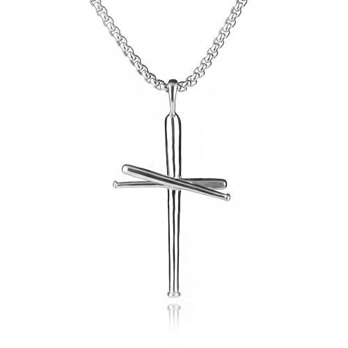 "Punk rivet nail cross couple pendant necklace for women/men, N90201P218
