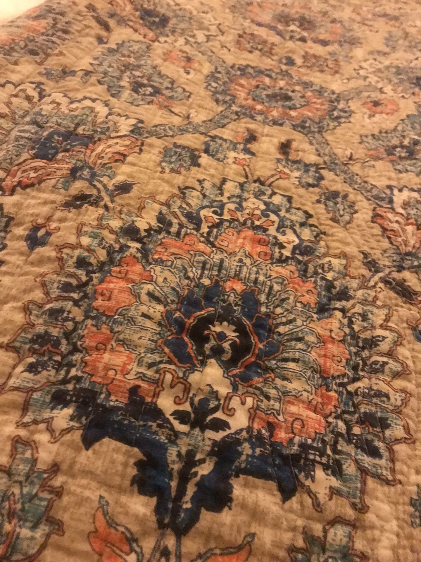 French Provential Quilted Coverlet/throw