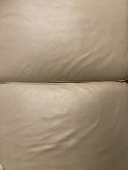 Genuine White Leather Sofa & Chaise Lounge Thumbnail