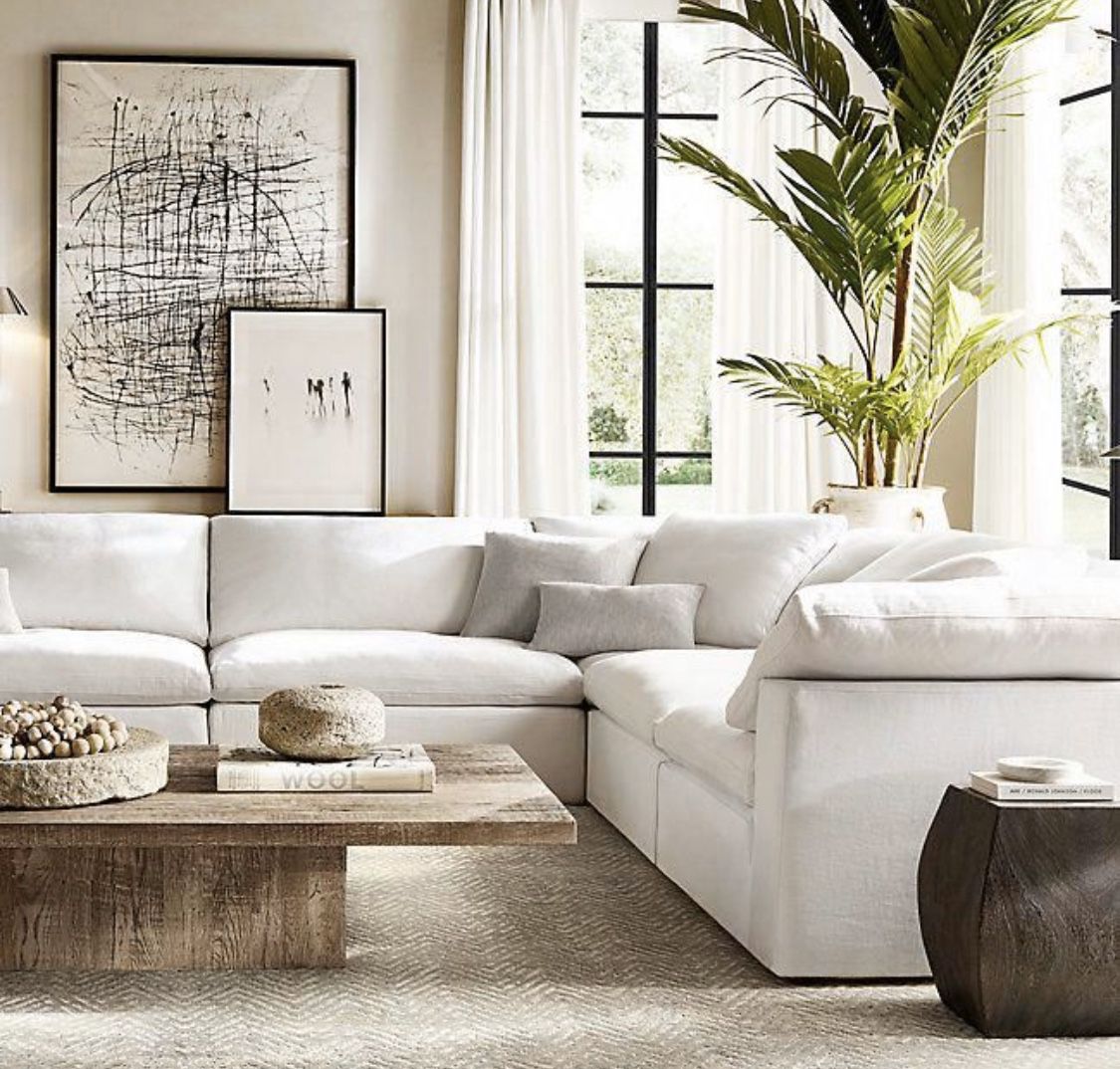 Restoration Hardware Cloud LUXE SLIPCOVERS ONLY (Armless) Perennials White Textured Weave RRP $1795+ 