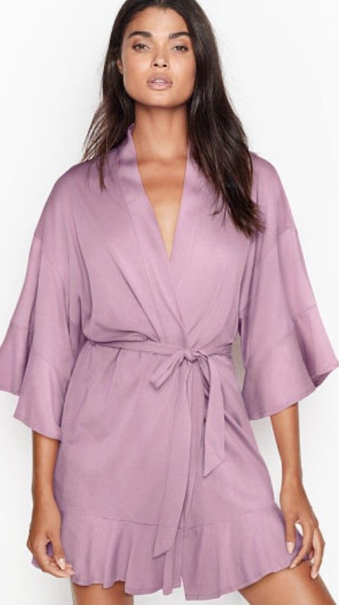 New Victoria Secret Prima Cotton Ruffle Robe Size M/L