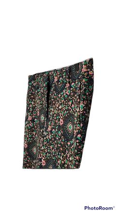 J.Crew Factory Skimmer Cropped Medallion Print Green & Pink Pants Woman’s Size 8 Thumbnail