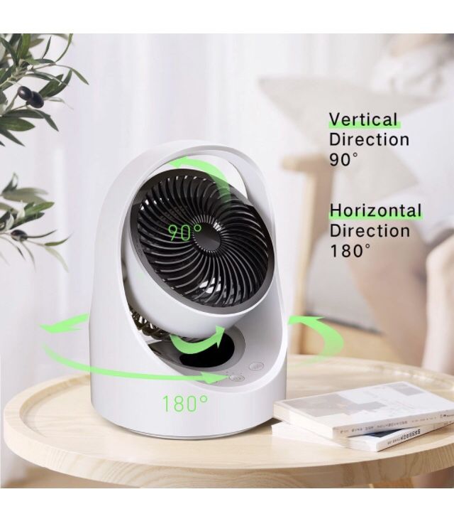 USB Personal Desk fan , Small Quiet Desktop table fan ,4 speeds Rechargeable Oscillating Cordless fan with Led light