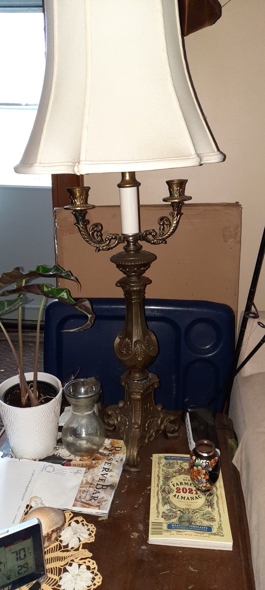 1920s Spelter Candelabra Lamp
