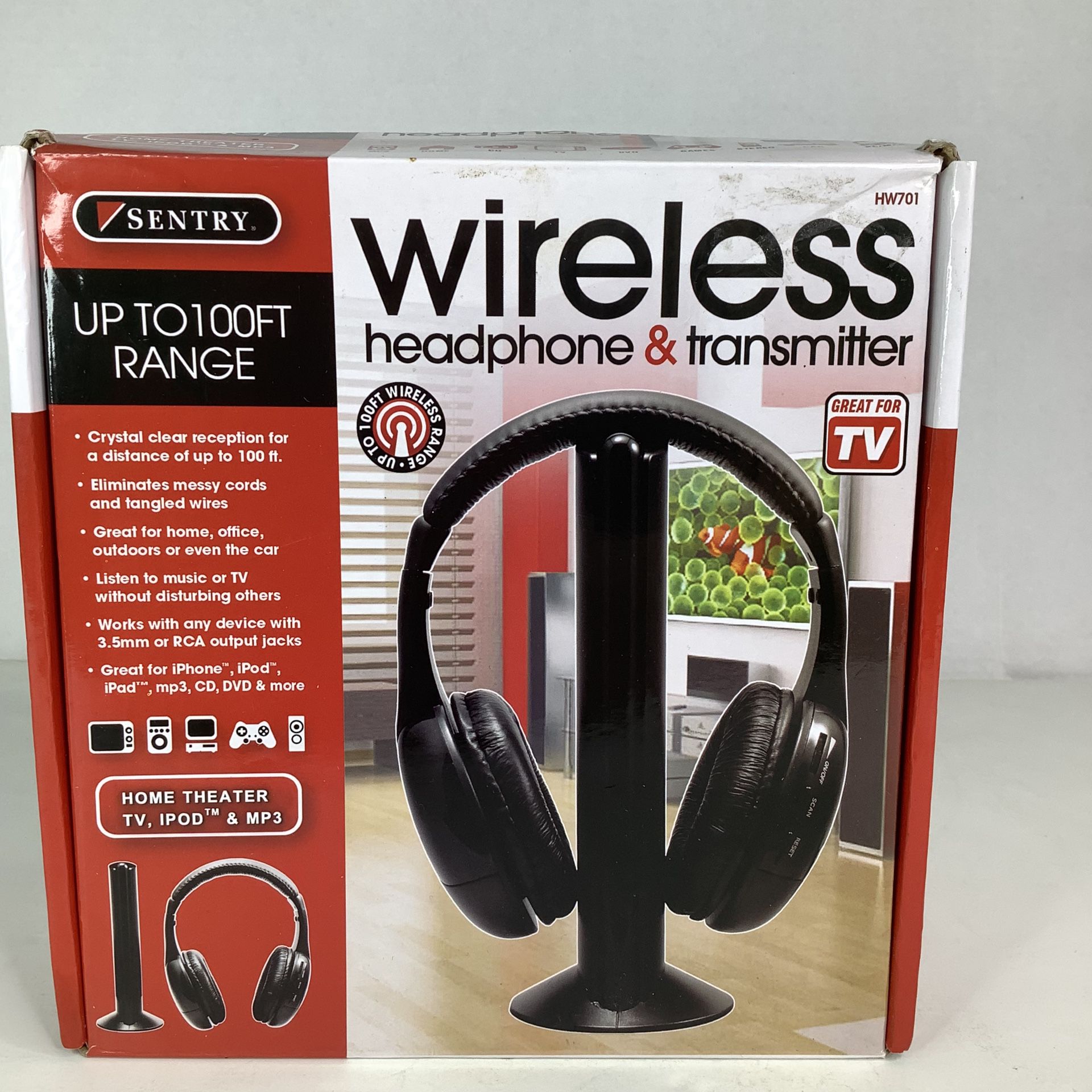 Sentry Wireless Headphones And Transmitter 