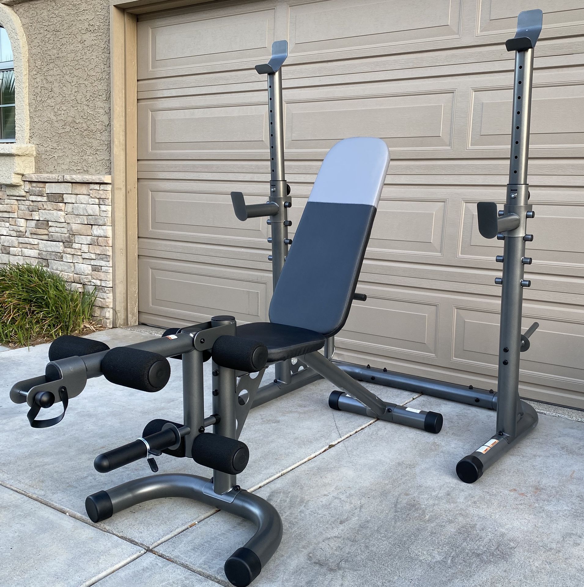 Weider XRS 20 Workout Weight Bench + Squat Rack + Leg Developer