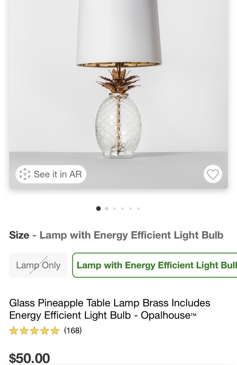 Glass Pineapple Table Lamp Brass - Opalhouse™