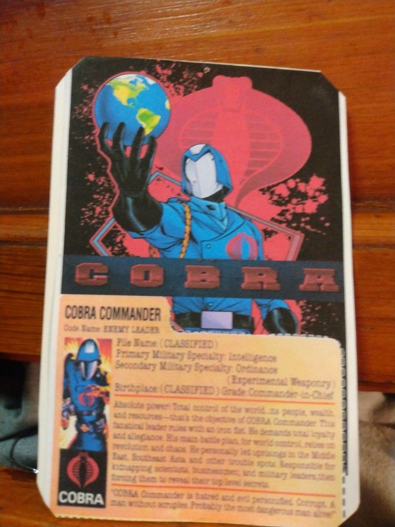 Cobra Commander Mini Figure On Card