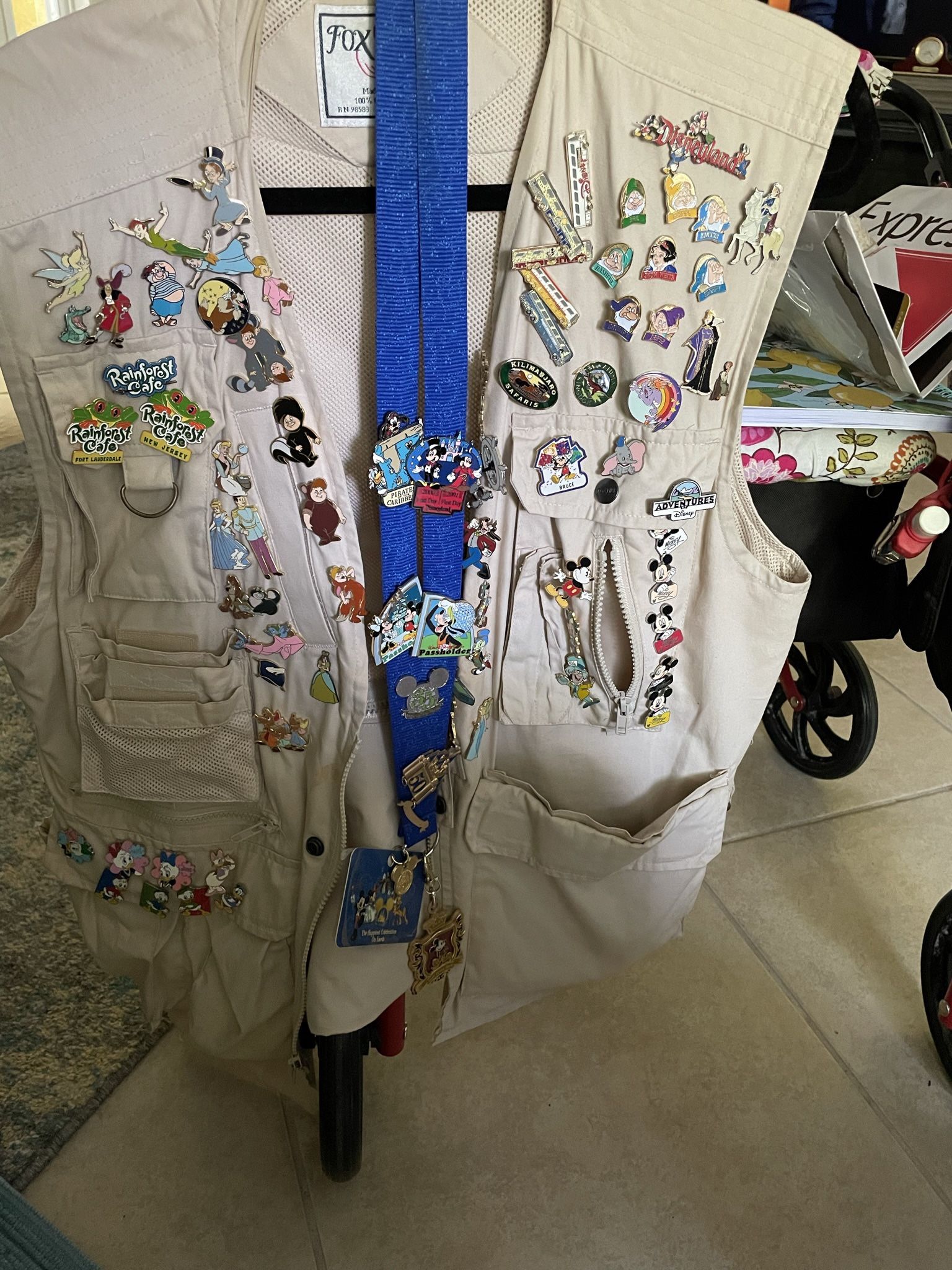 Disney Collectors Pins And Vest