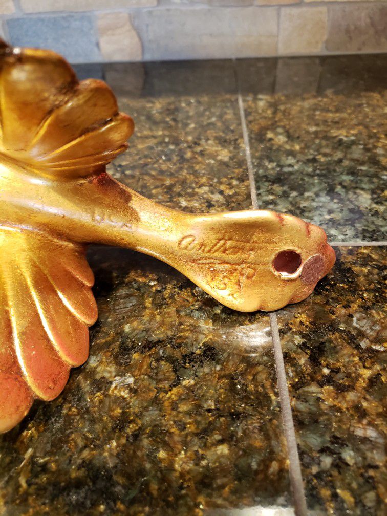 Anthony Freeman Gold Leaf Peacock Figurine