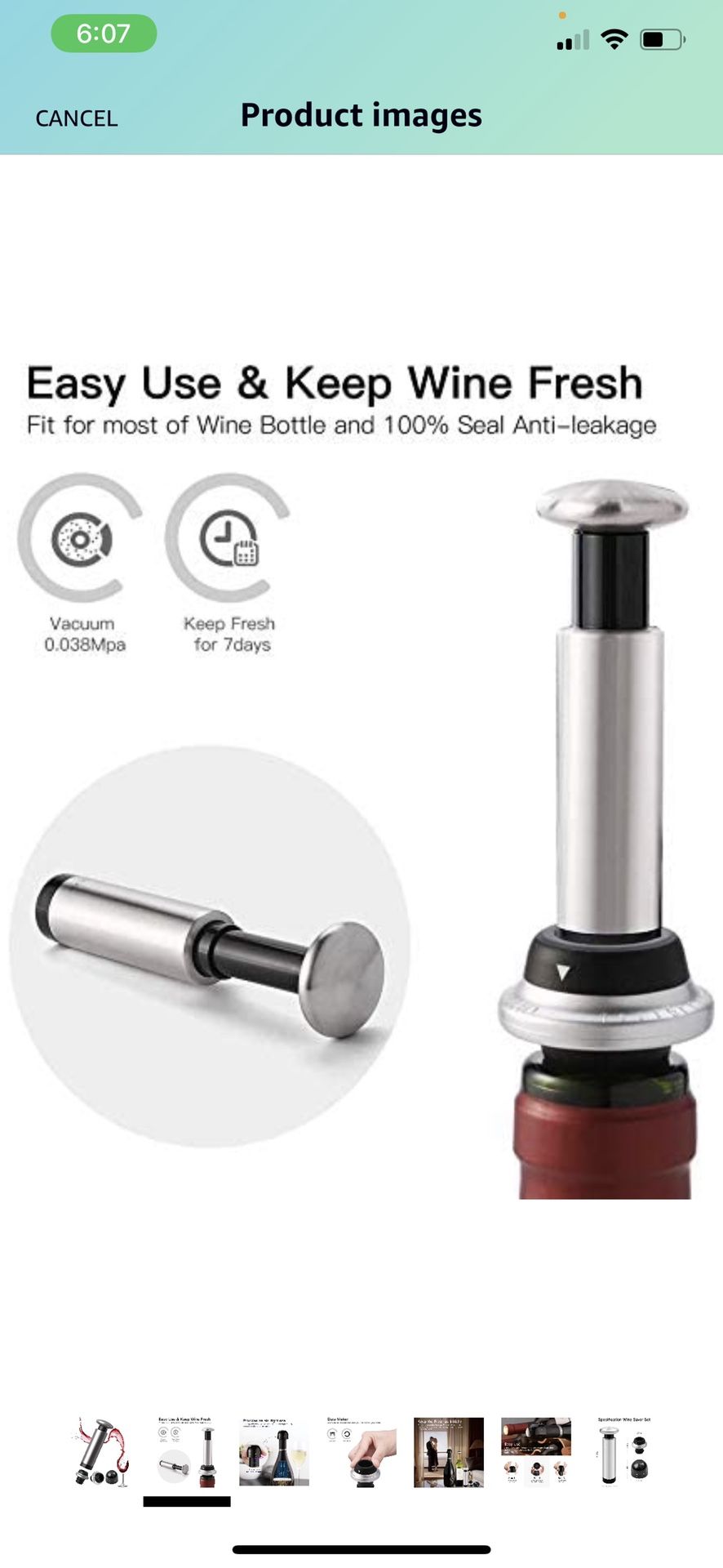 Wine saver vacuum pump with 2 wine bottle stopper