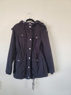 BCBG Parka Fleece Jacket in Black Medium Thumbnail