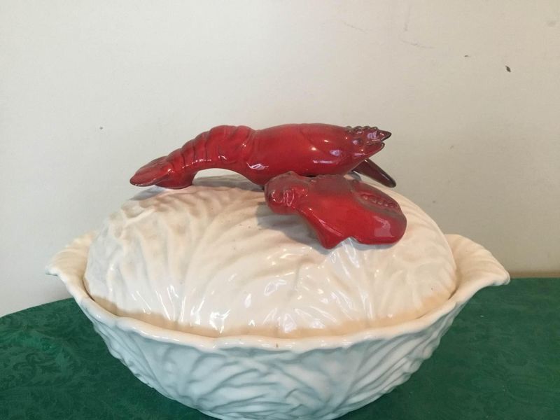 Lobster soup tureen stamped 616 California USA