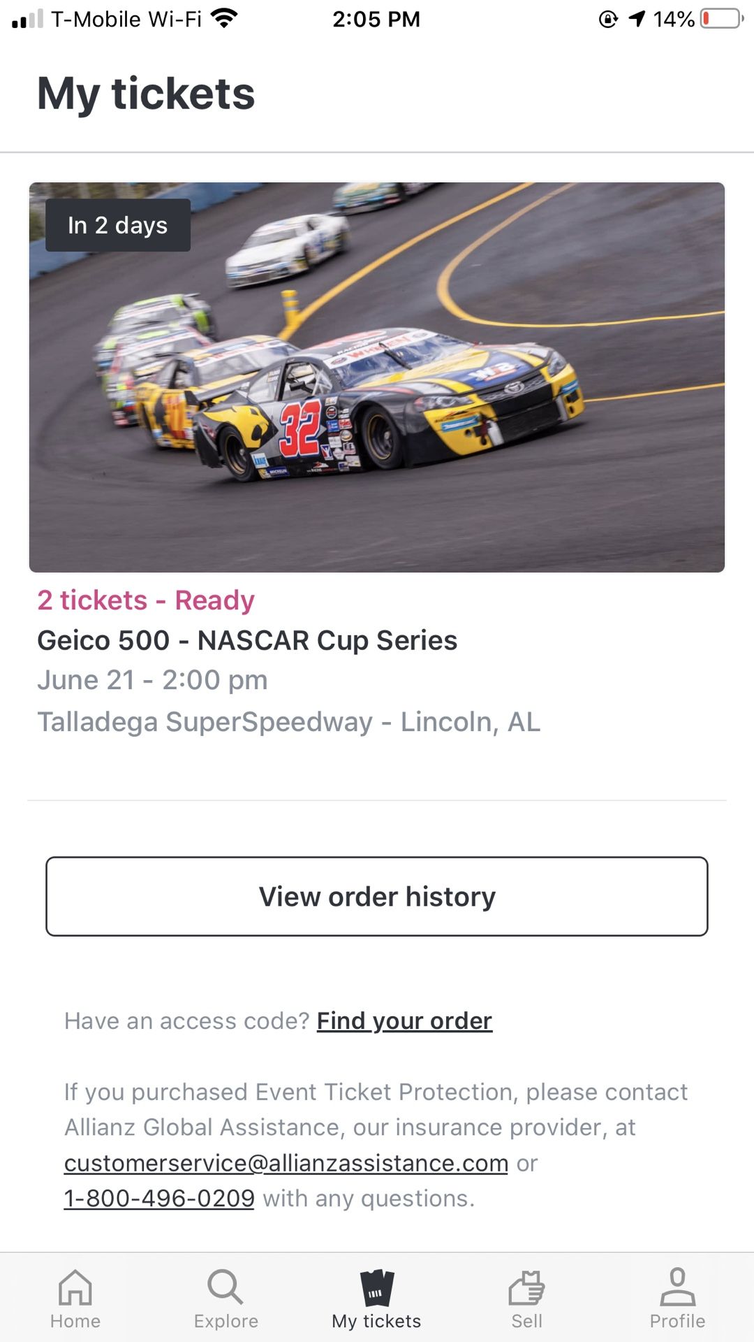 Nascar cup series 2 tickets