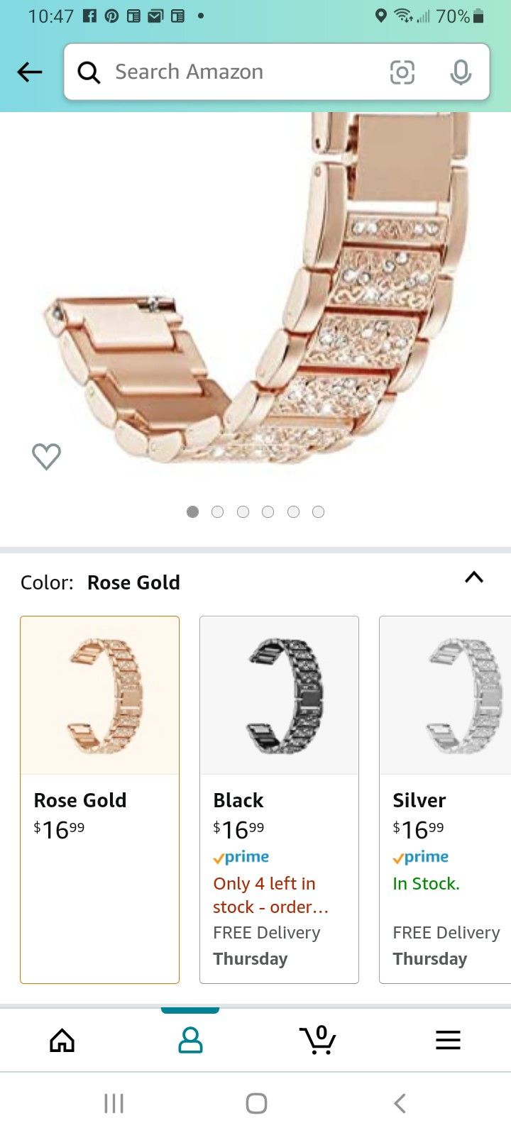 Abanen wristband light weight alloy rose gold color