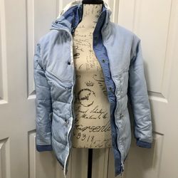 Women’s Columbia Parka Snow Ski Jacket Blue Medium EUC Thumbnail