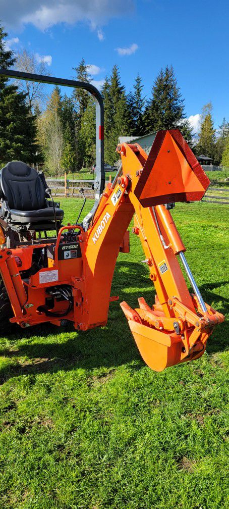 Kubota Backhoe Attachment ONLY BT602, Bought 2019 new.