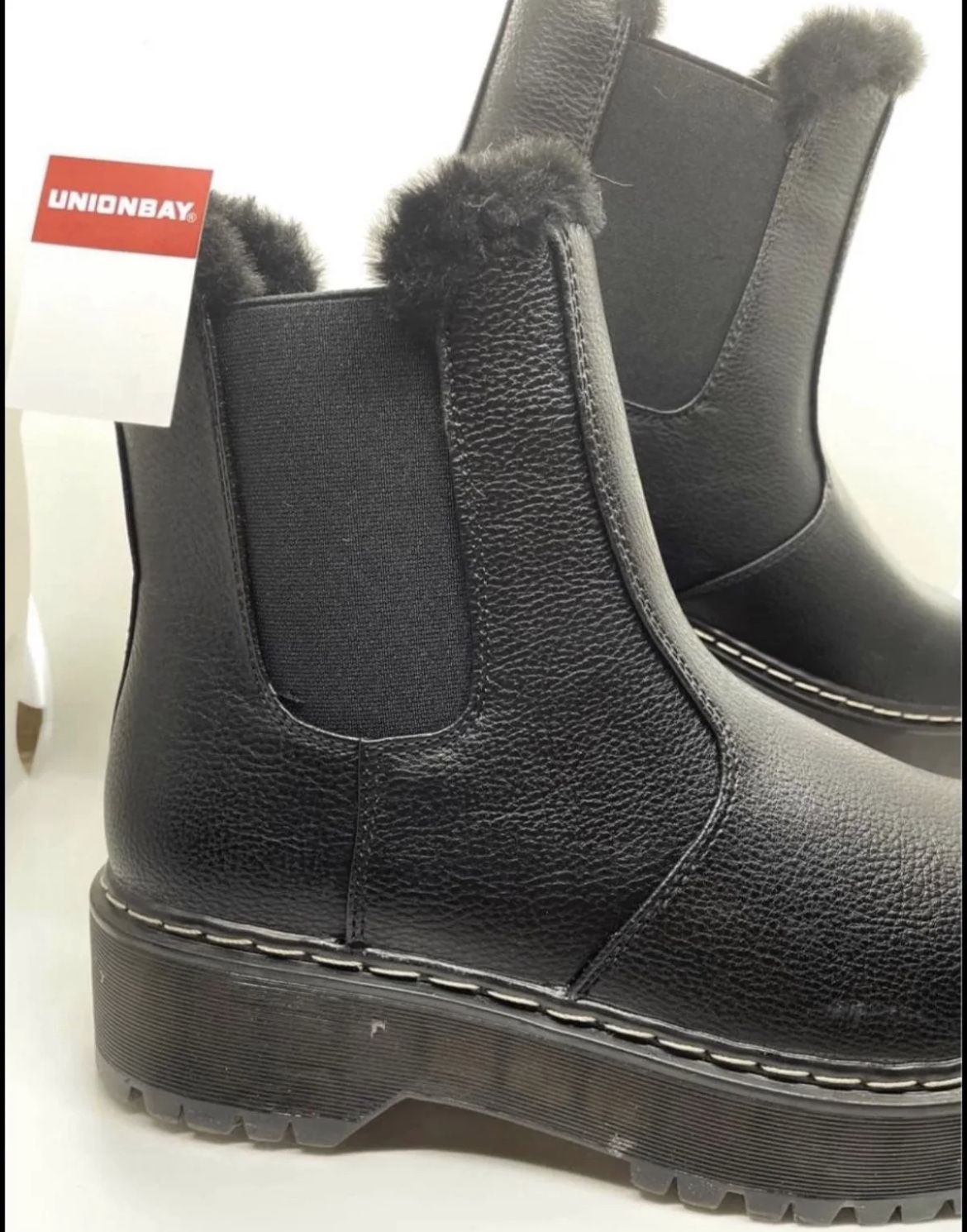 UNIONBAY Kayla Chelsea Faux Fur Platfom Boots