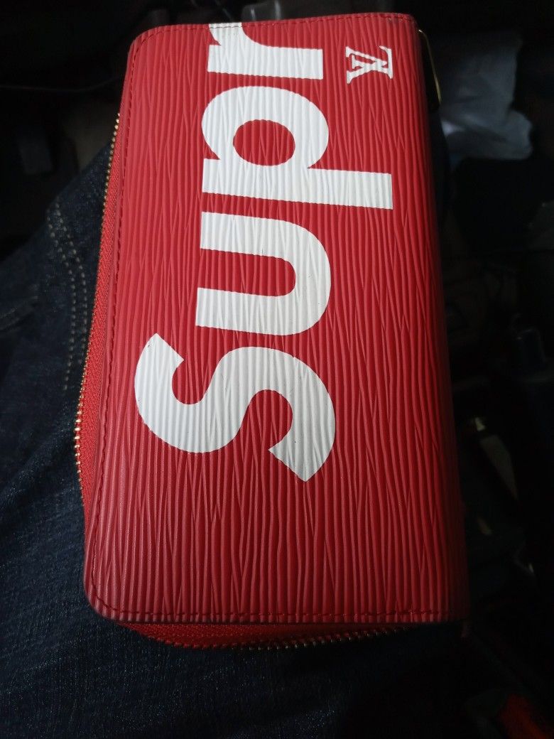 Louis Vuitton X Supreme Brazza Wallet EPI Red