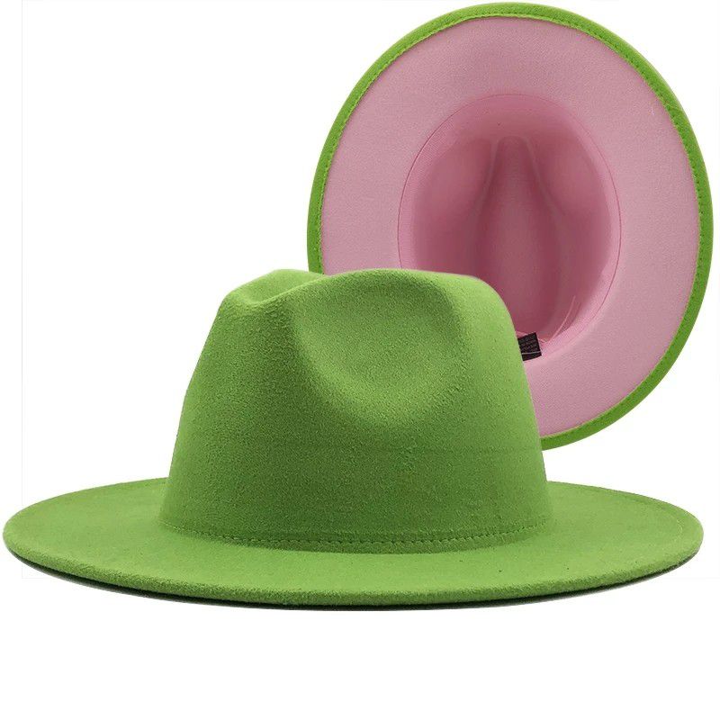 Two Tone AKA Pink and Green Fedora Hat: Choose Your Color